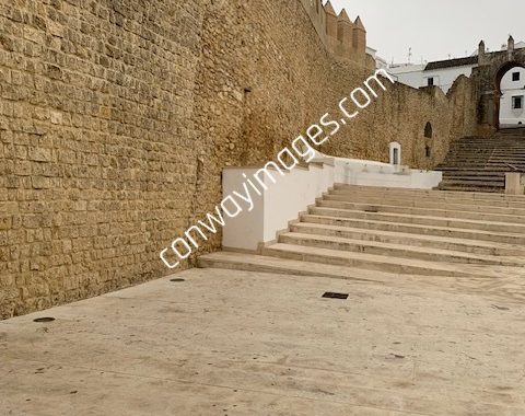 Old town wall with the external washing facilities